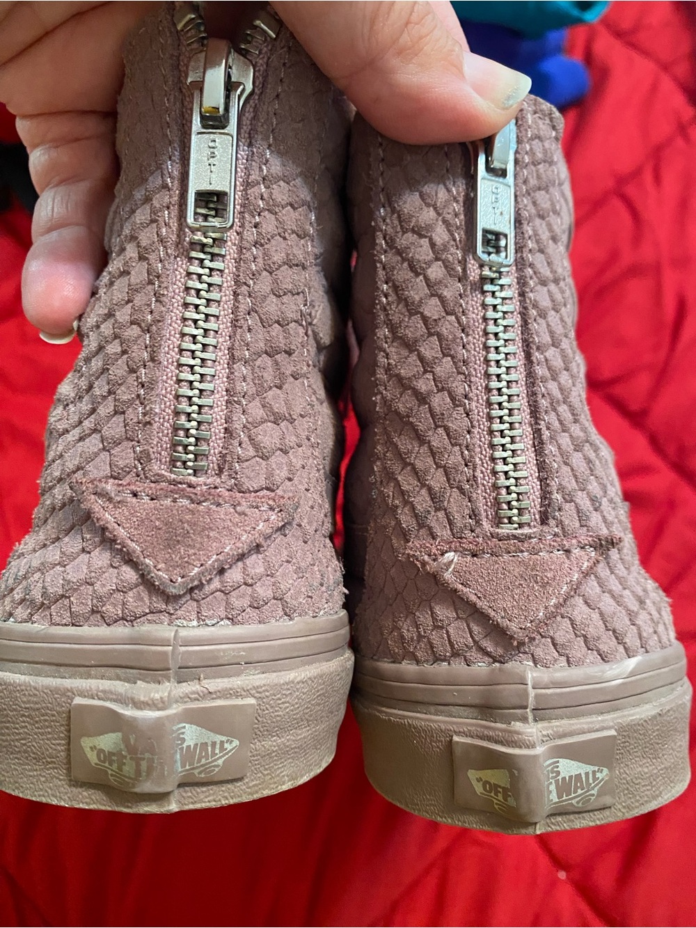 Vans Mauve High-Top Sneakers with Textured Snake men 9.5 women 11 skate alt punk - Picture 4 of 9